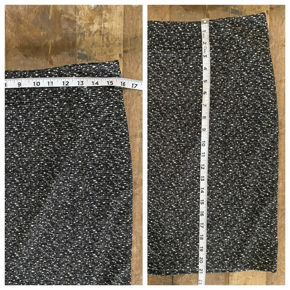 Michael Kors Black White Speckled Tweed Look Pencil Skirt Medium‎